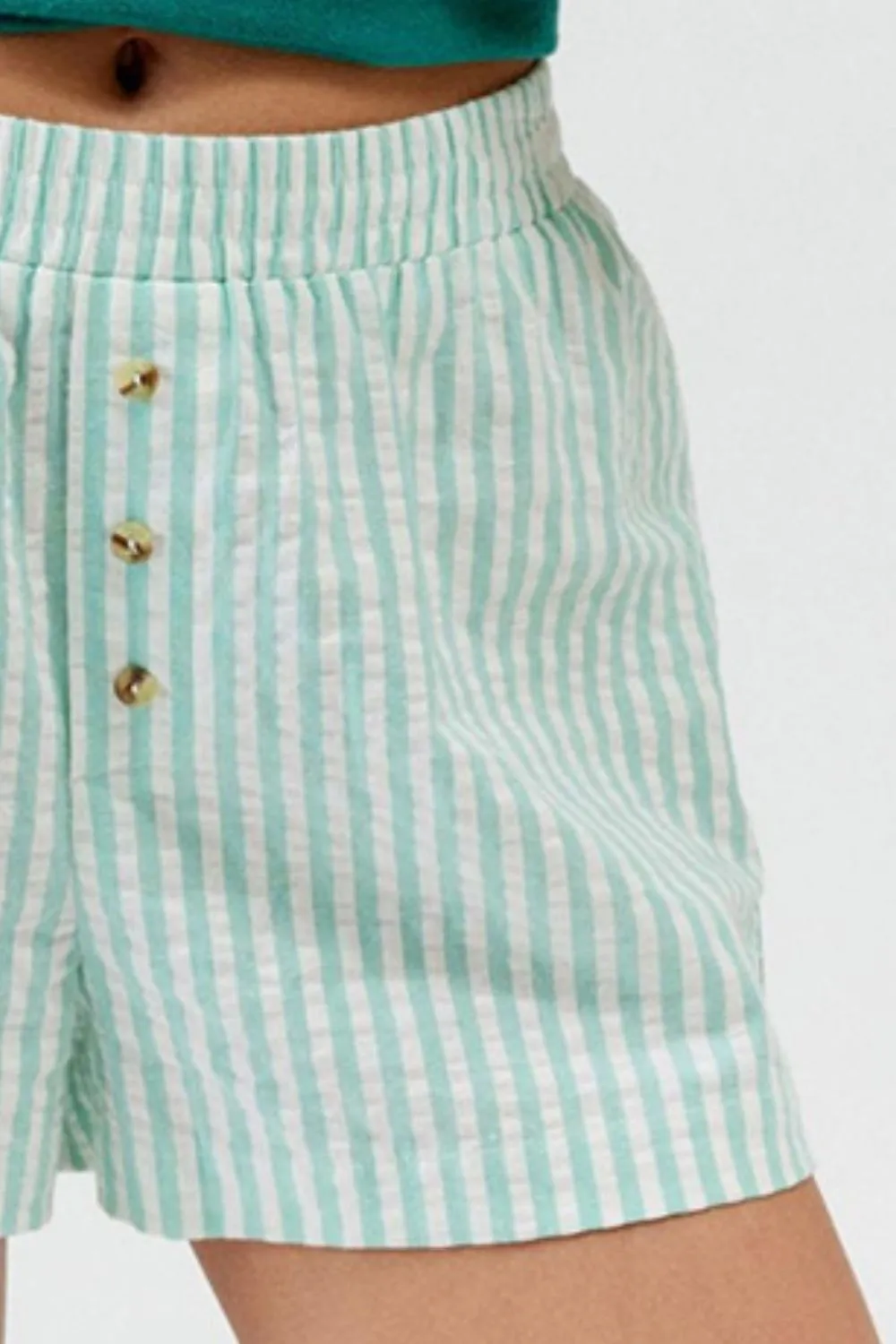Striped Elastic Waist Shorts, image 7