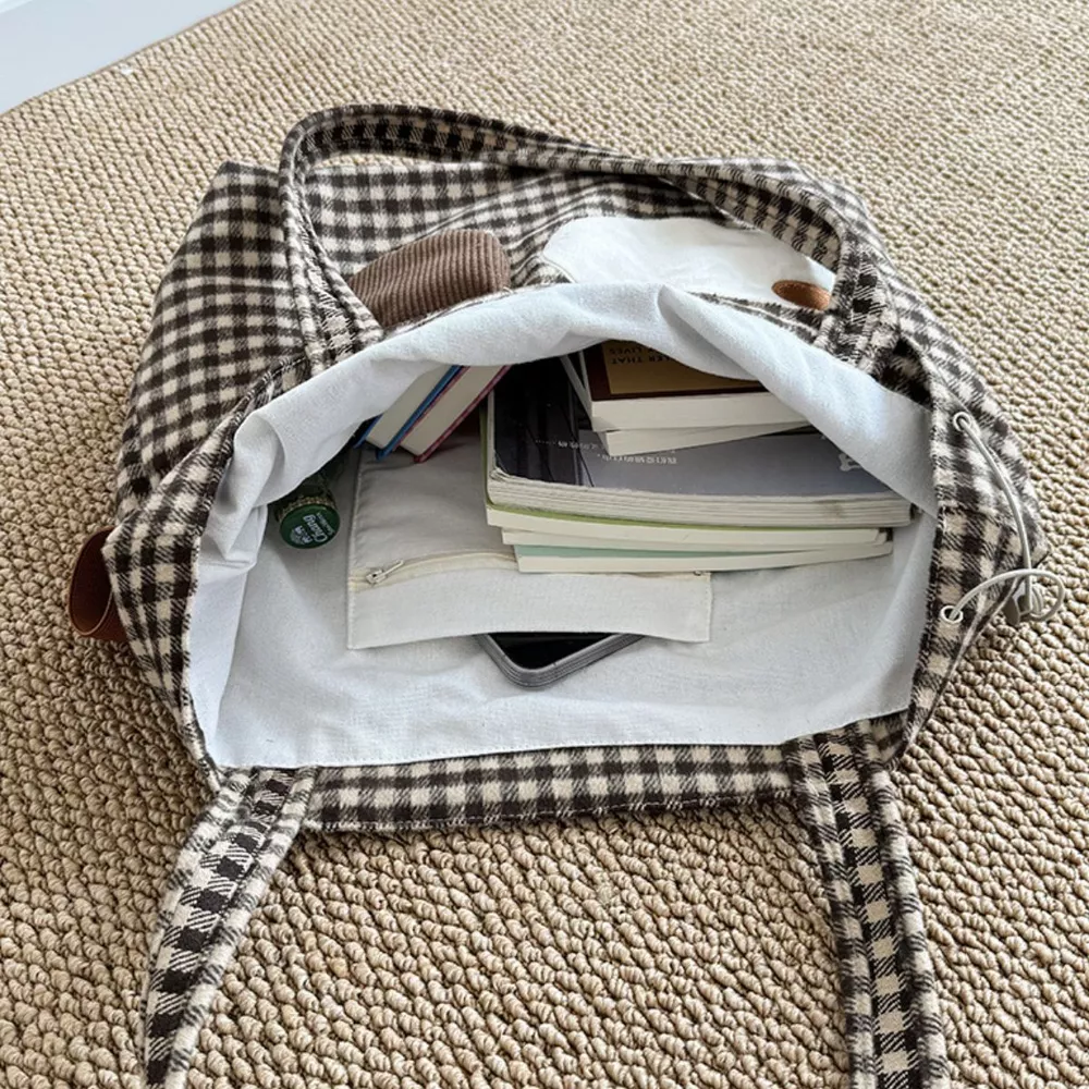 Gingham Drawstring Handbag, image 7