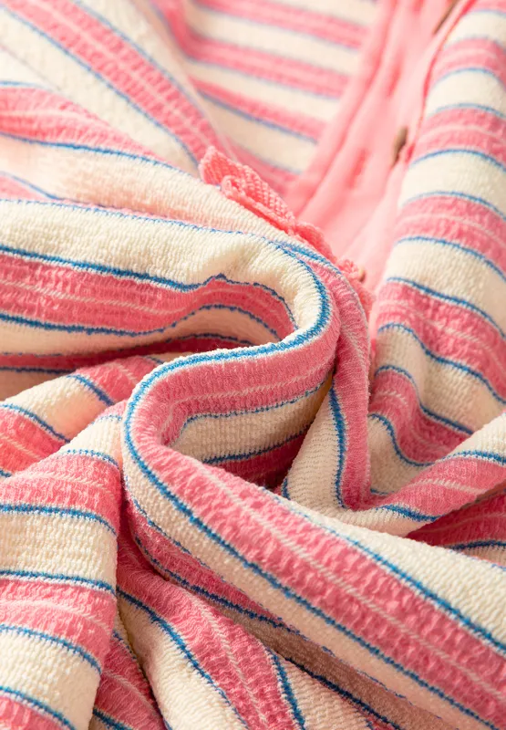 Striped Johnny Collar Long Sleeve Sweatshirt, image 8
