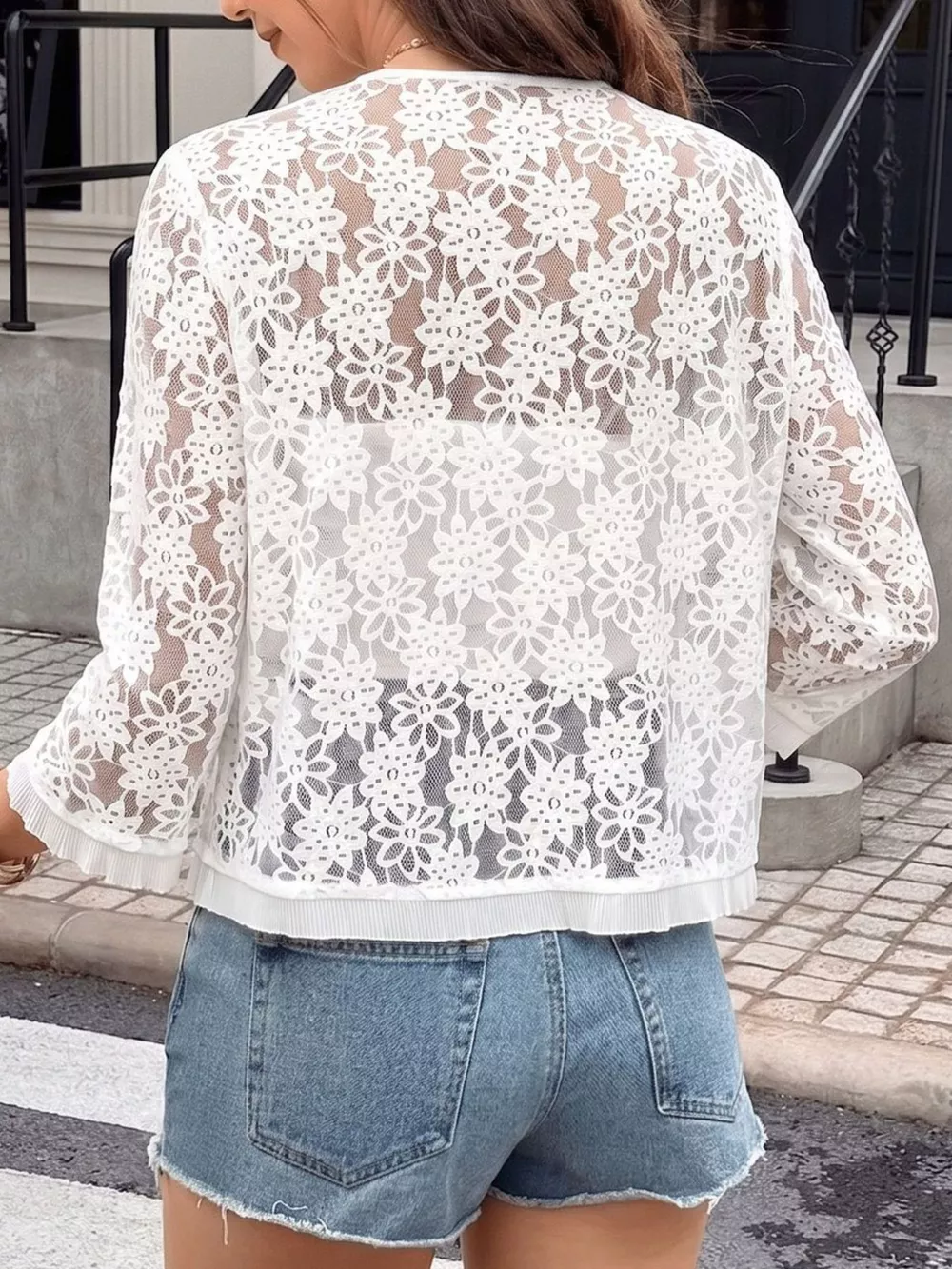 Lace Open Front Cover Up, image 5