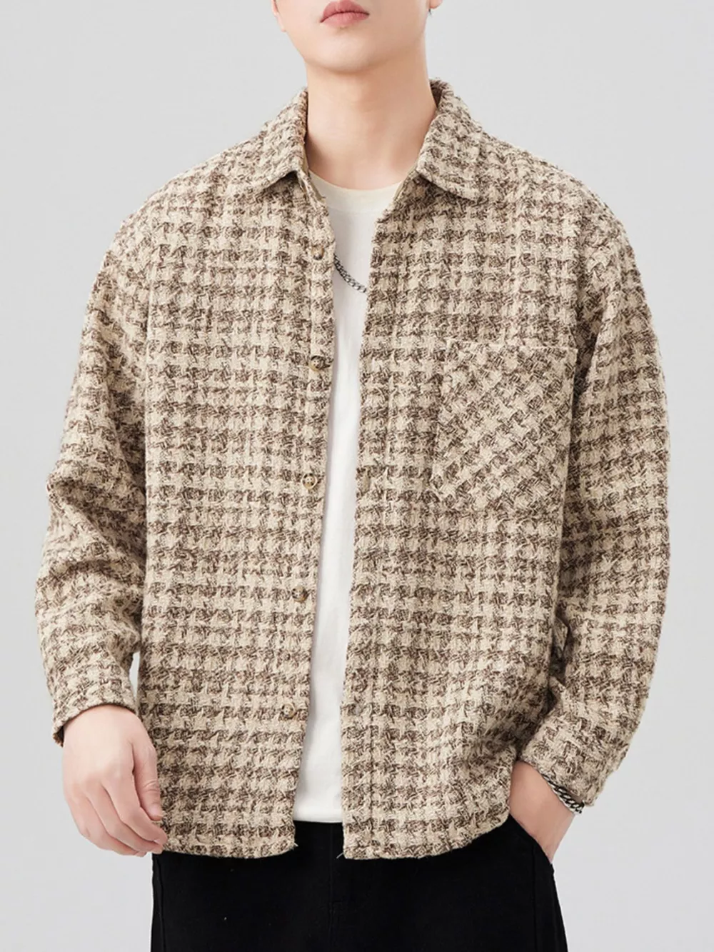 Men's Plus Size Button Up Shirt with Chest Pocket, image 2