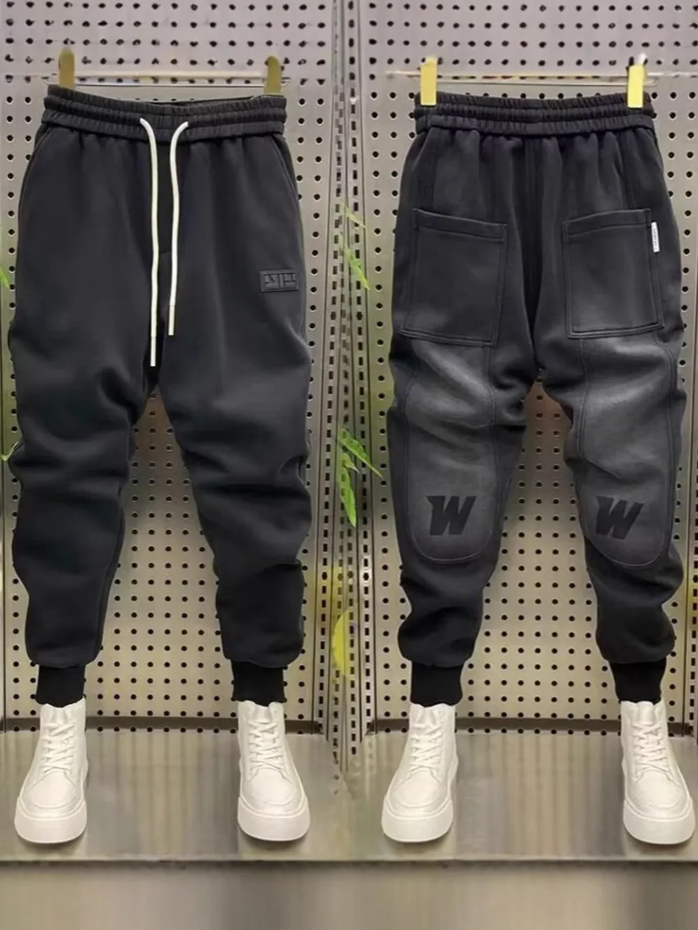 Men's Plus Size Drawstring Cargo Joggers, image 4