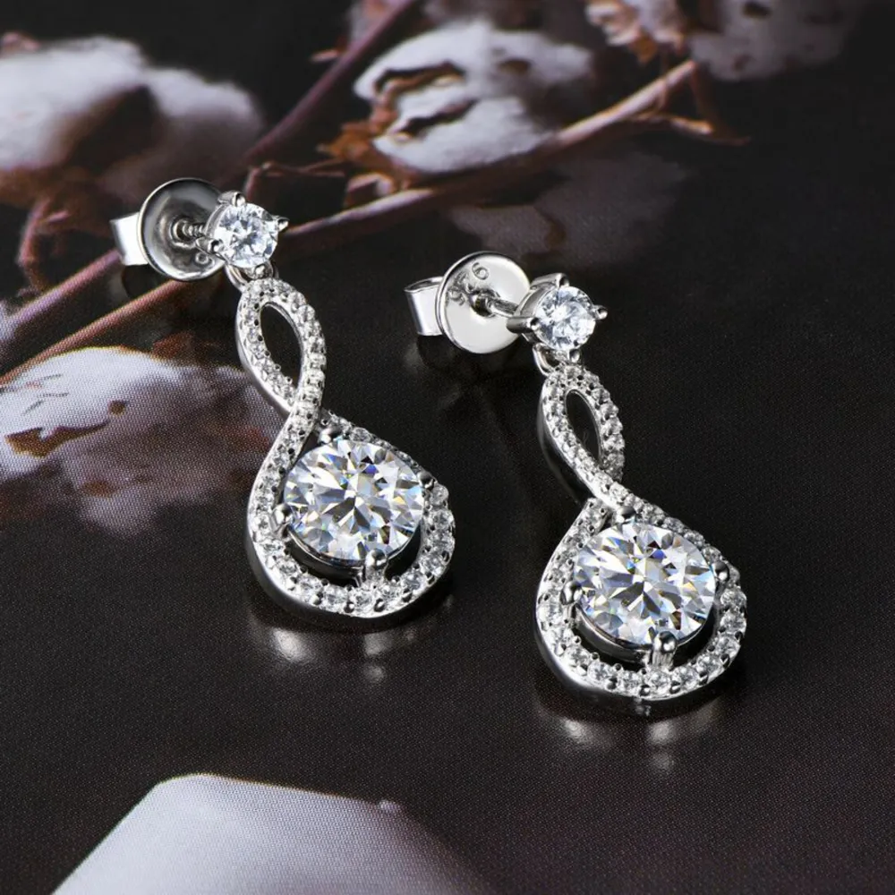 1 Carat Moissanite 925 Sterling Silver Earrings, image 8