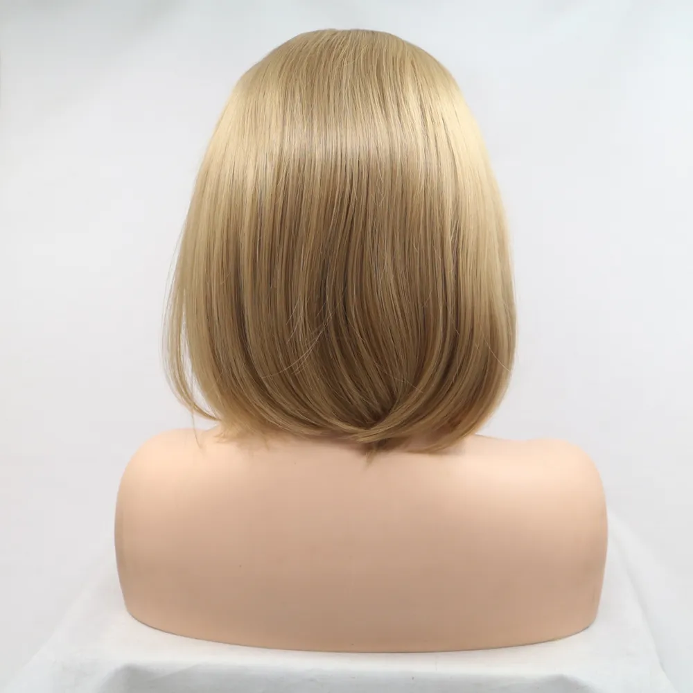 13*3" Lace Front Wigs Synthetic Mid-length Straight 12" 130% Density, image 2