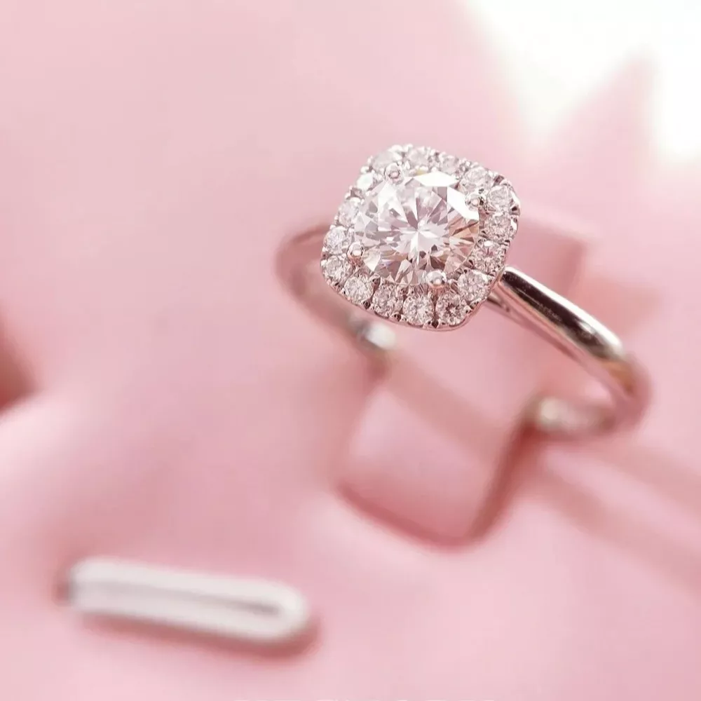 1 Carat 925 Sterling Silver Moissanite Square Ring, image 2