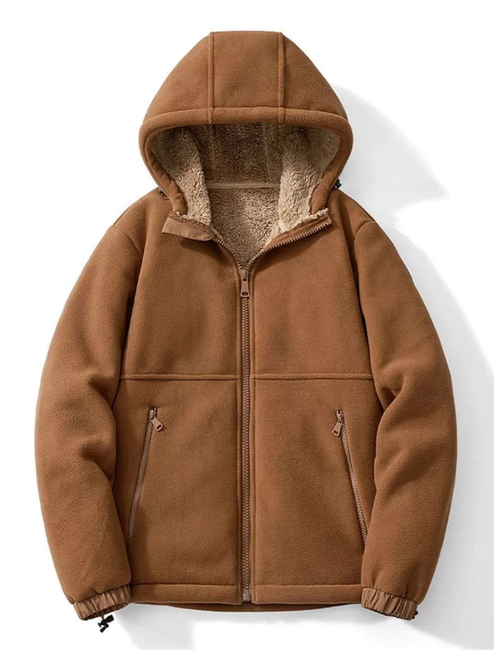Men's Plus Size Warm Fleece Lined Zip-Up Hoodie, image 2