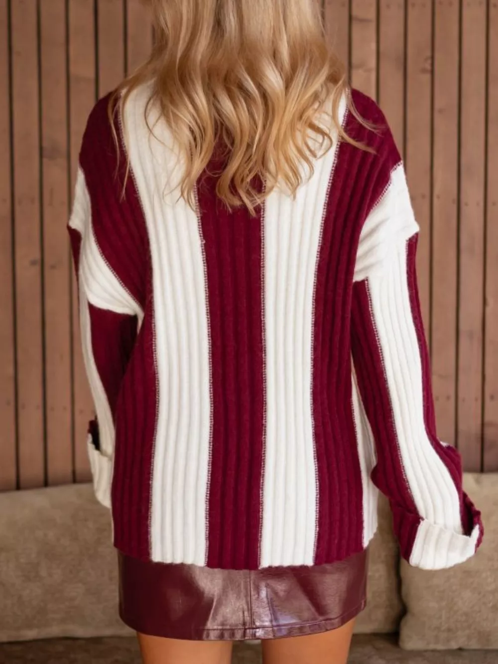 Color Block Ribbed Turtleneck Sweater, image 11