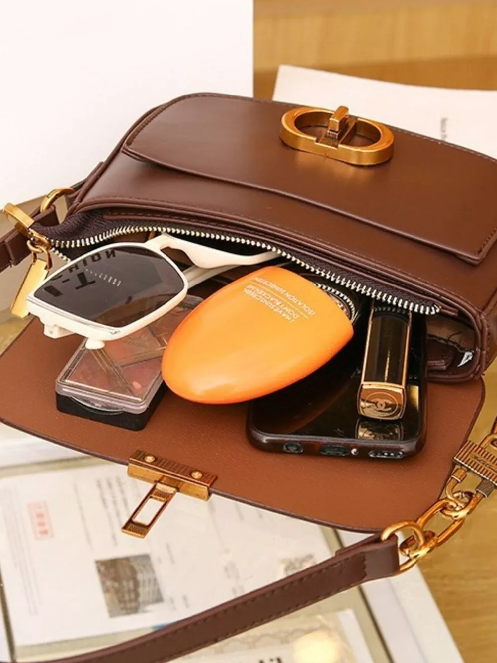 Leather Flap Shoulder Bag, image 5