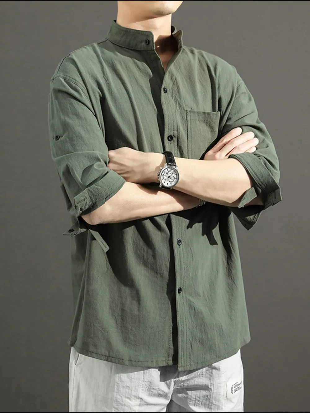 Men's Plus Size Casual Button Up Shirt