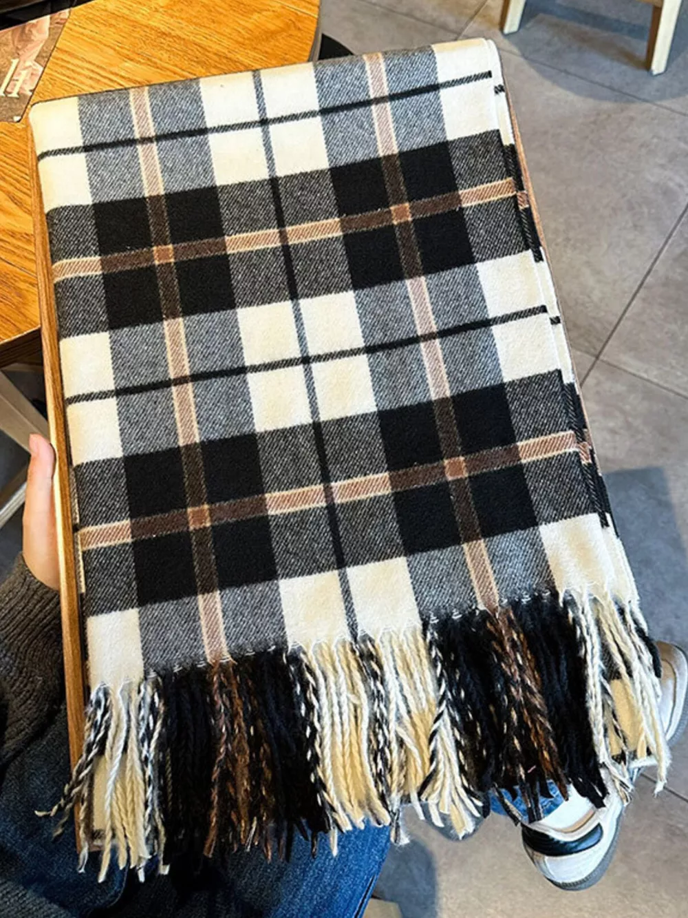 Classic Plaid Fringe Scarf, image 10