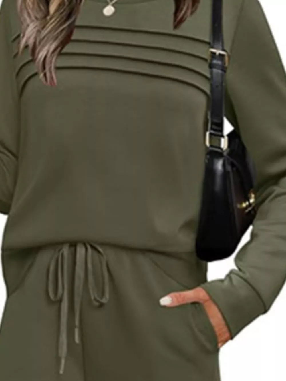 Full Size Casual Long Sleeve Top and Pants Set Plus Size, image 4