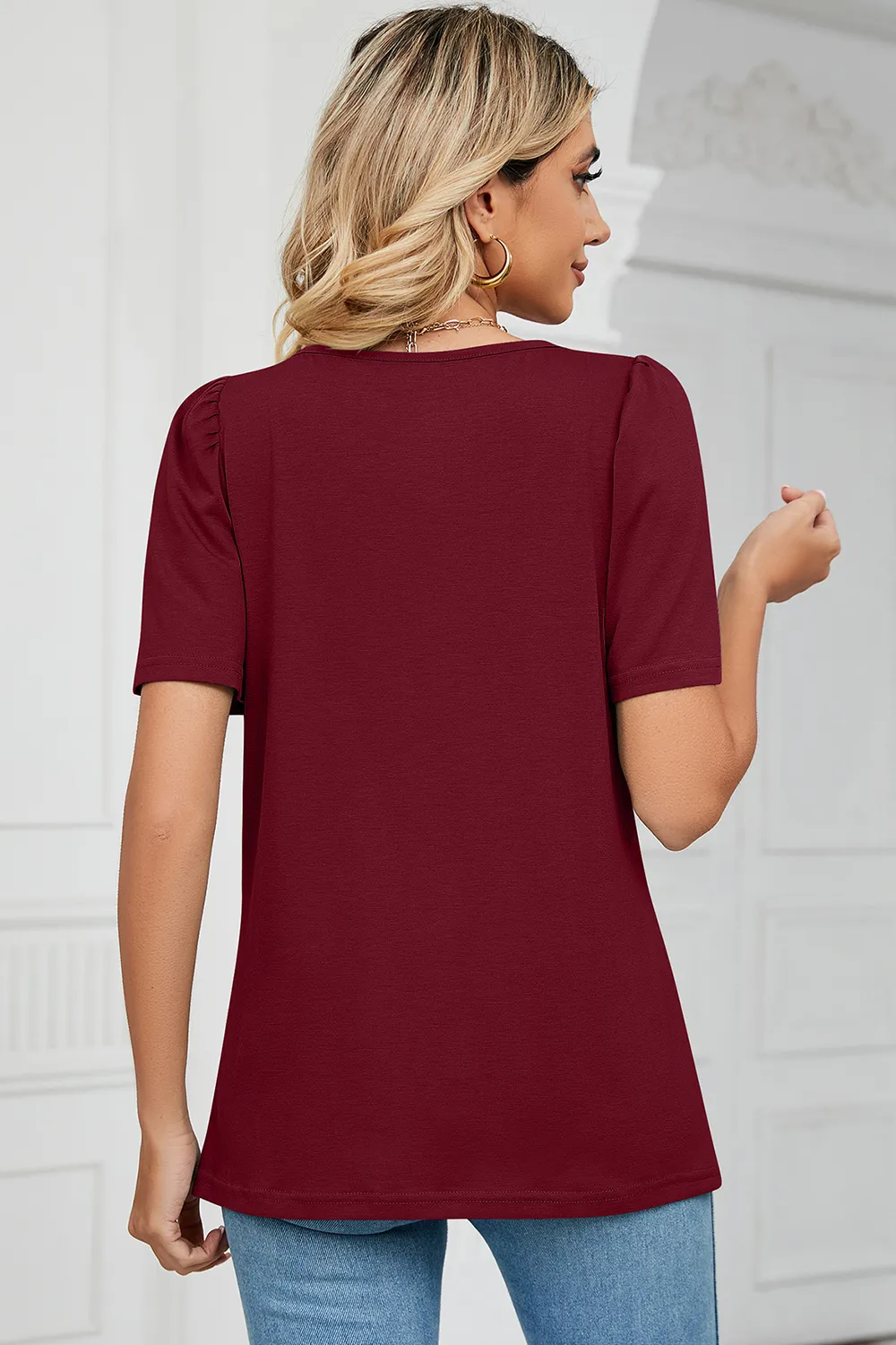 Square Neck Short Sleeve T-Shirt, image 8