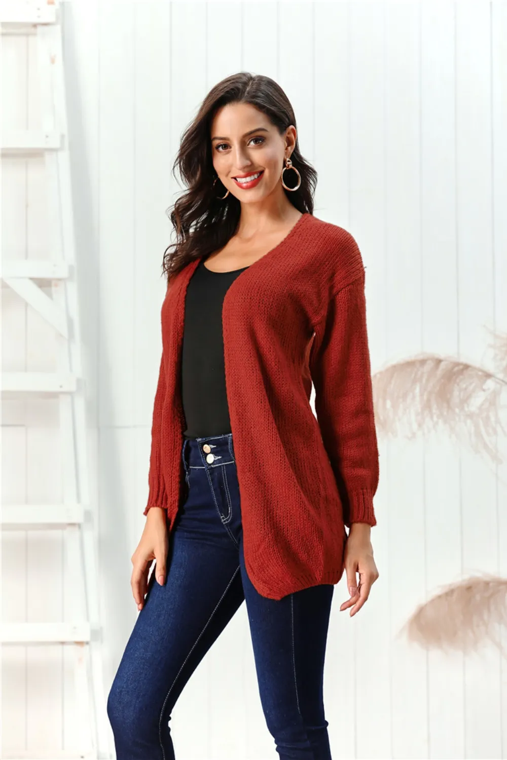 Open Front Long Sleeve Cardigan, image 6