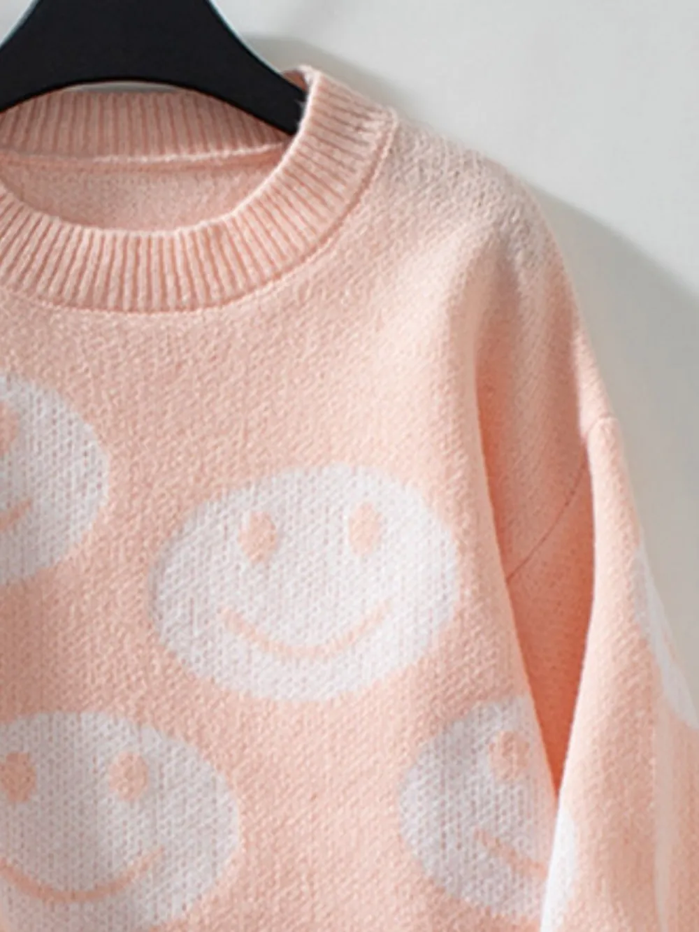 Smile Pattern Round Neck Long Sleeve Sweater, image 12