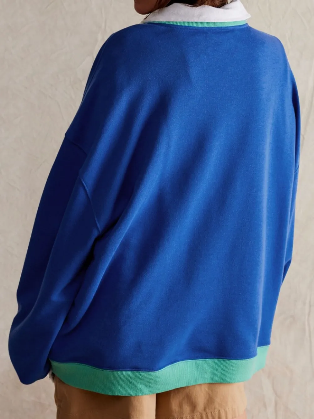 Contrast Dropped Shoulder Long Sleeve Sweatshirt, image 4