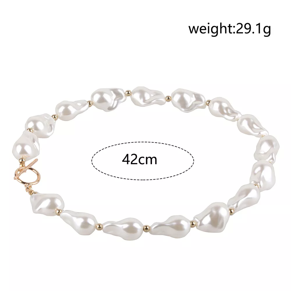 Synthetic Pearl Necklace with Toggle Clasp, image 10