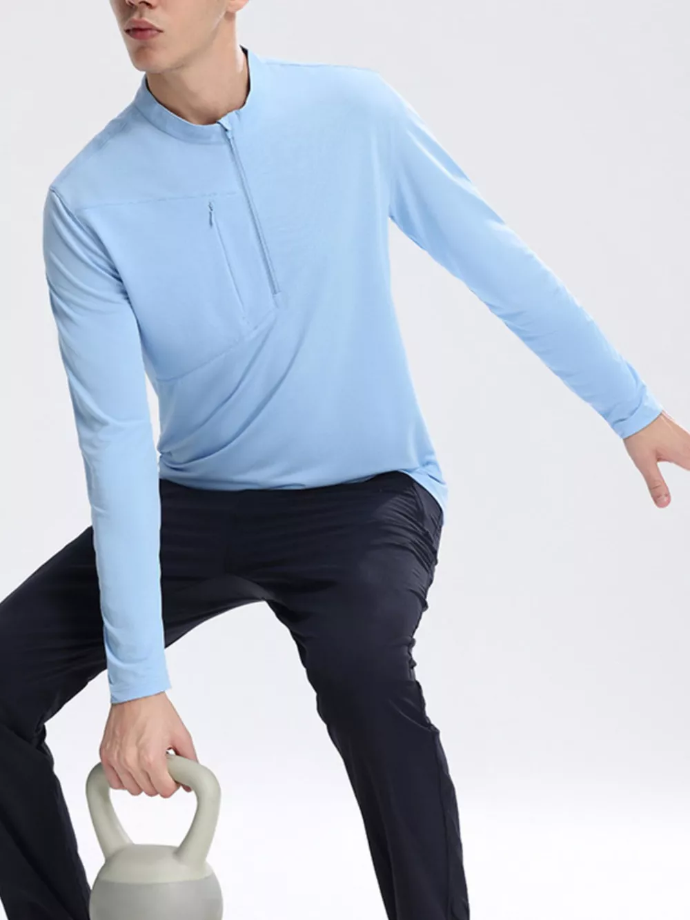Men's Plus Size Slim Fit Quarter-Zip Sweatshirt, image 8