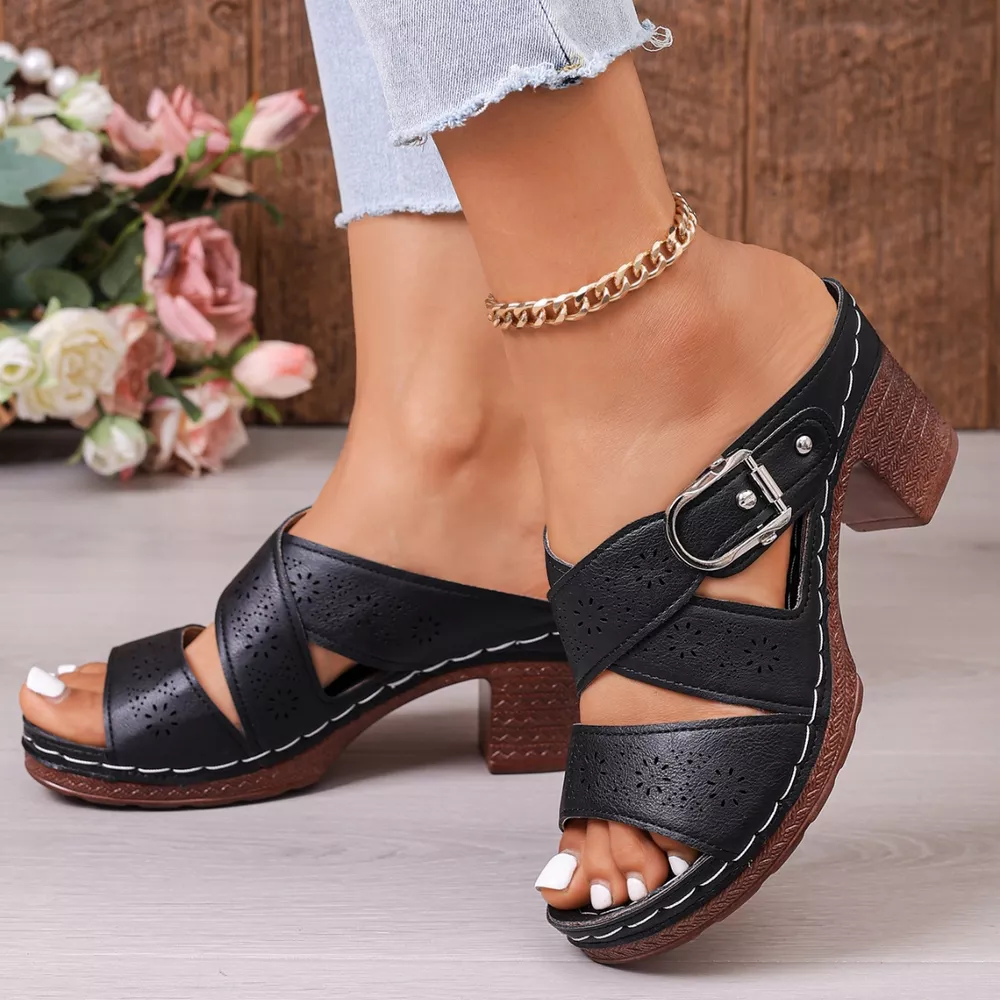 Open Toe Block Heels Sandals, image 7