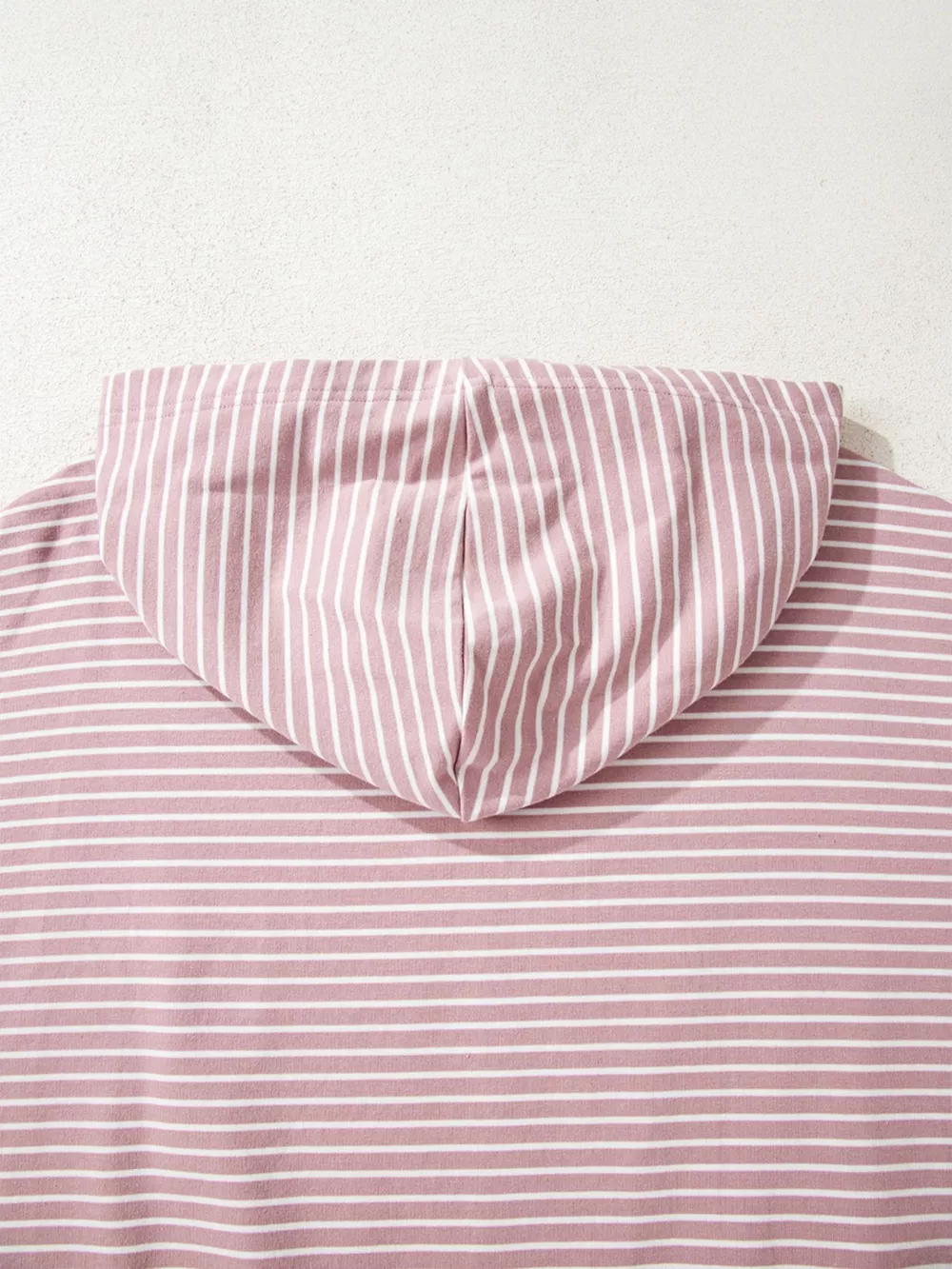 Stripe Thumbhole Side Slits Drop Shoulder Loose Fit Hoodie, image 4