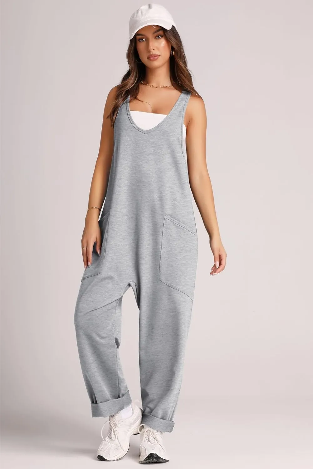 Wide Strap Jumpsuit with Pockets, image 18