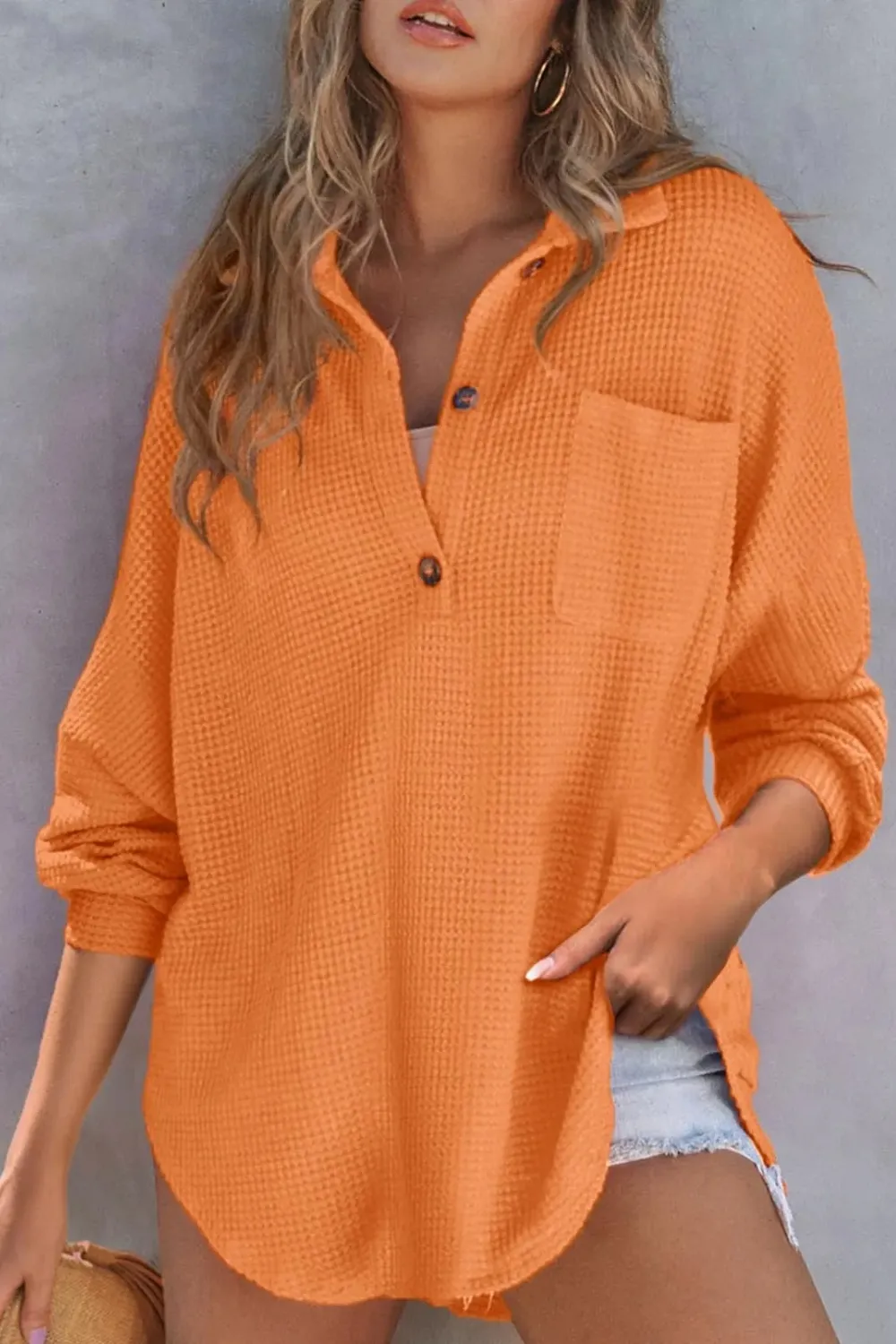 Half Button Long Sleeve Sweatshirt, image 4
