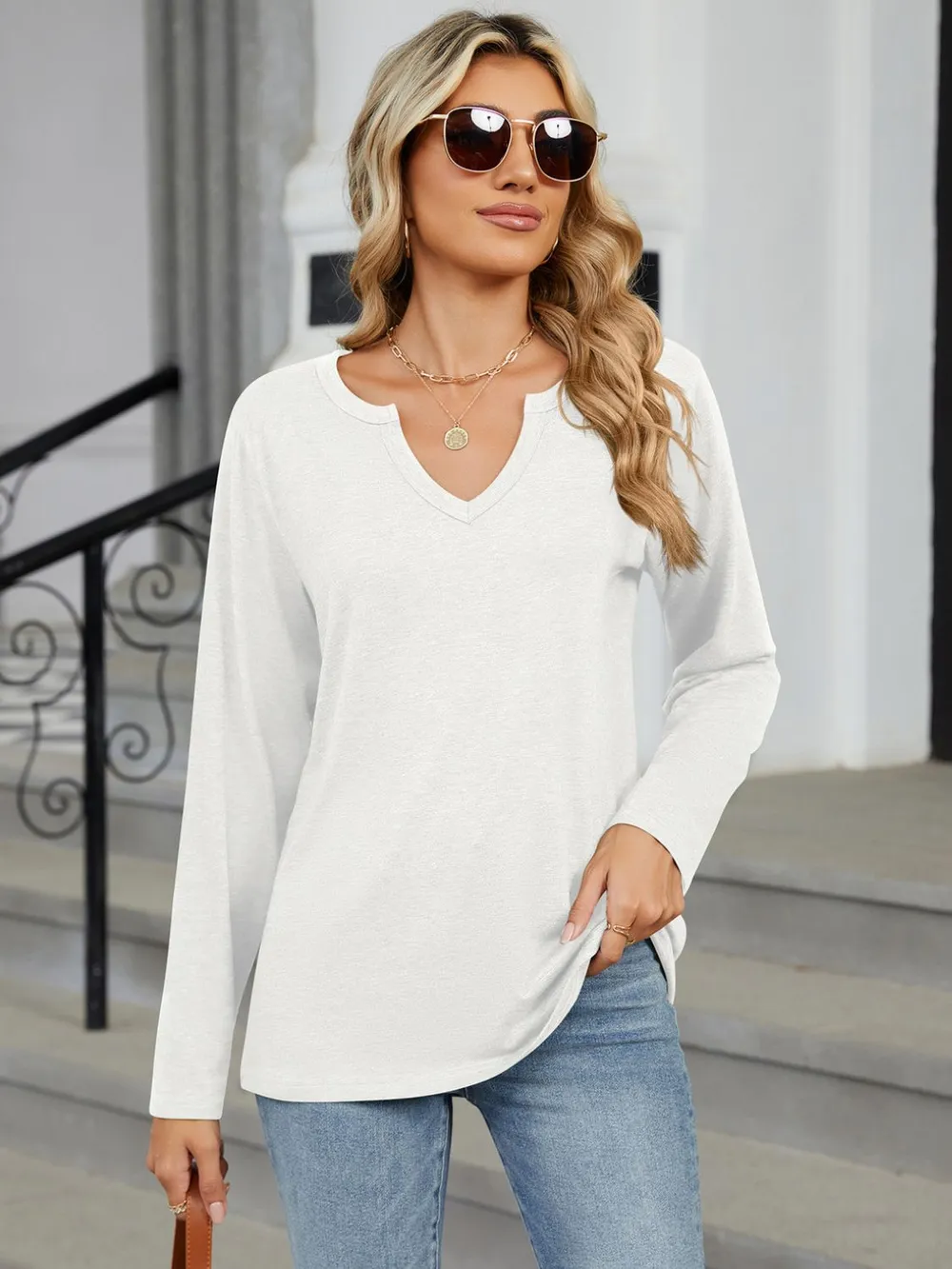 Notched Long Sleeve T-Shirt, image 20