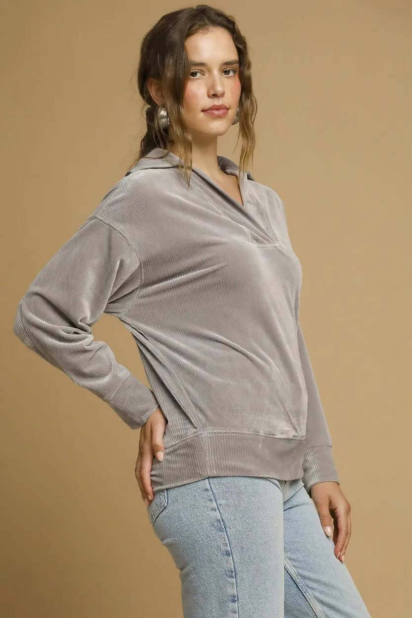 Soft Thermal Collared Long Sleeve Top, image 4