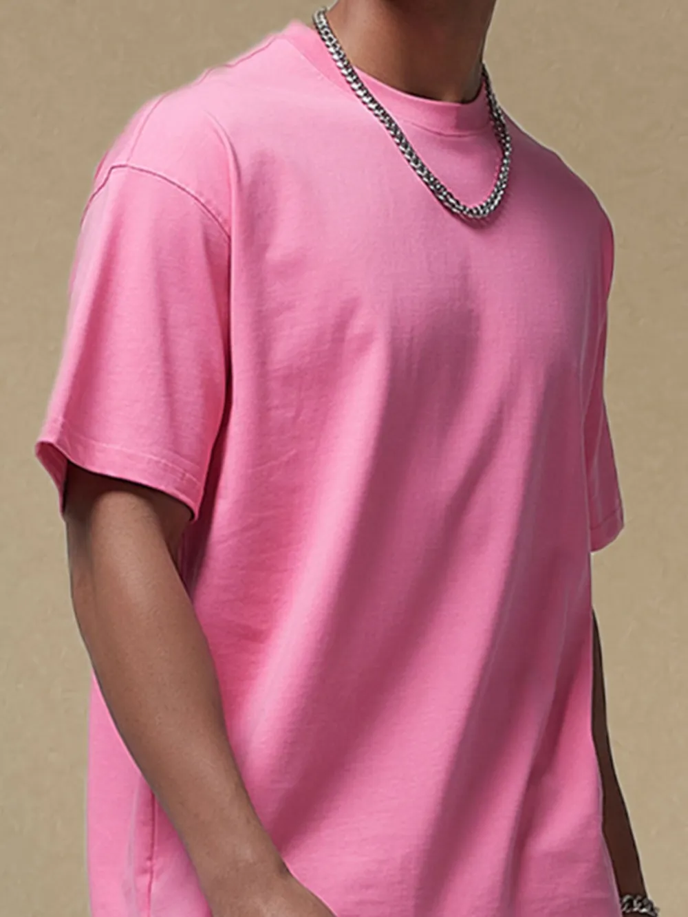 Men's Oversized Lightweight Round Neck T-Shirt, image 2