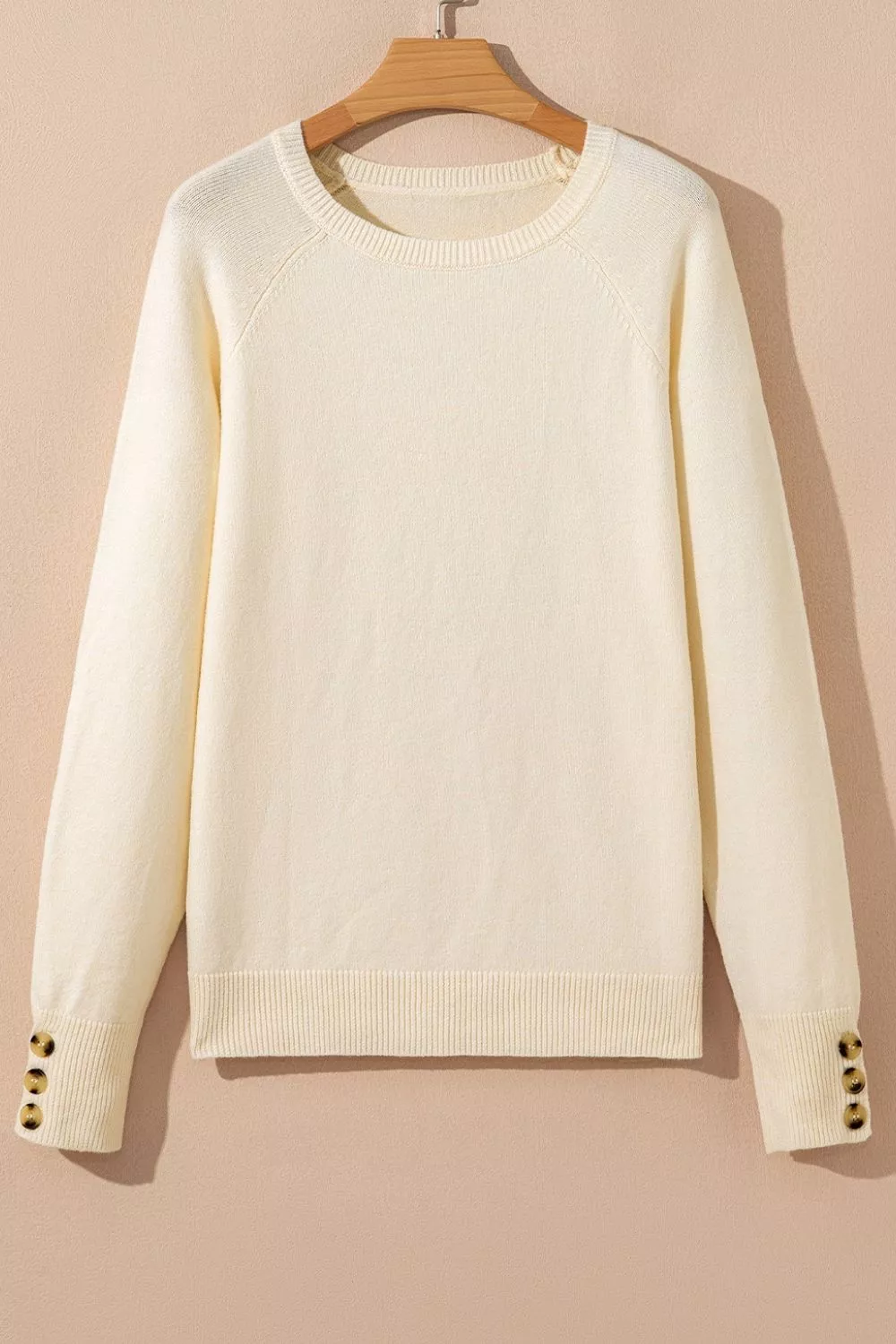 Button-Cuff Crew Neck Sweater, image 6