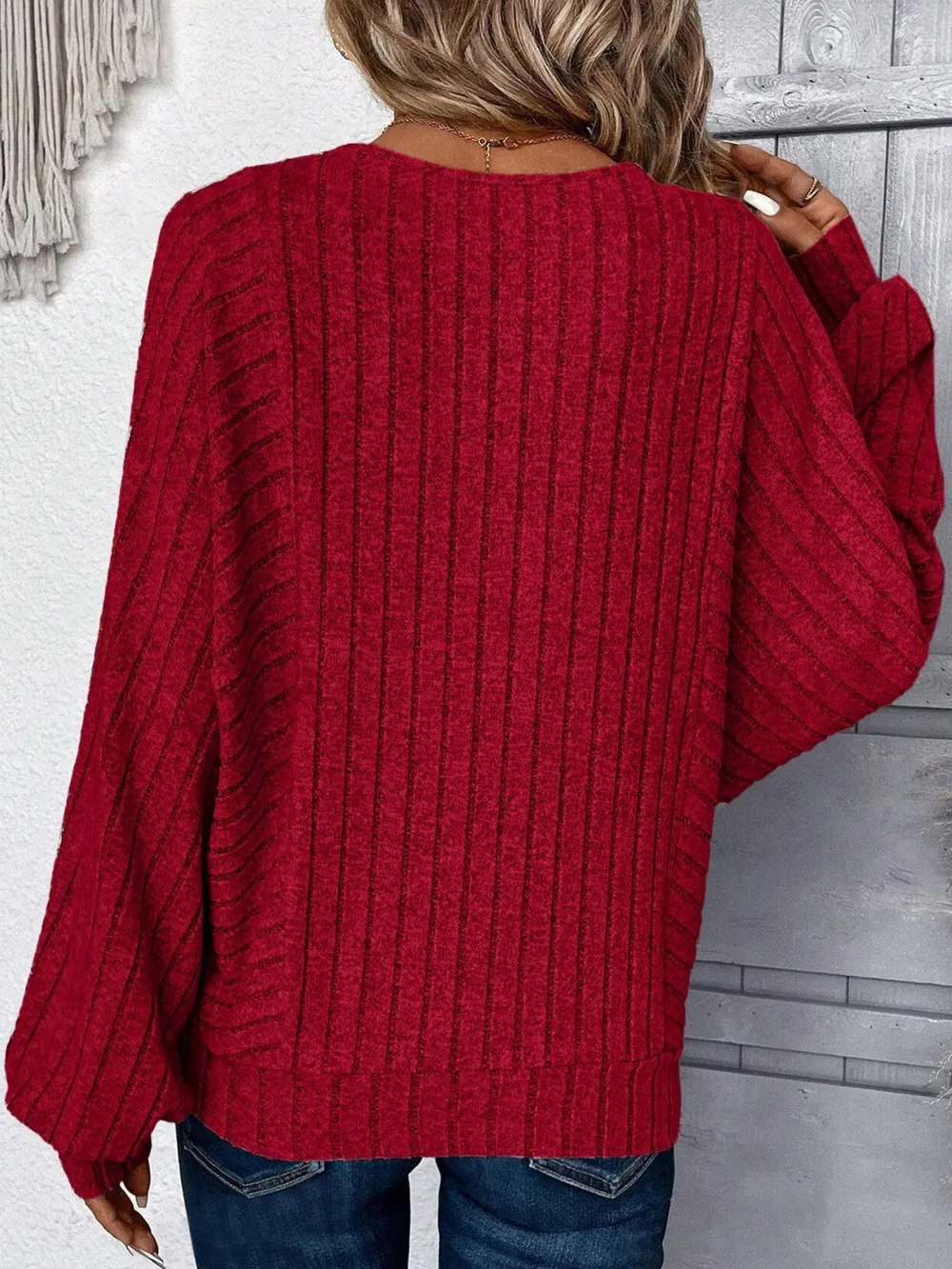 Plus Size Round Neck Batwing Sleeve T-Shirt, image 4