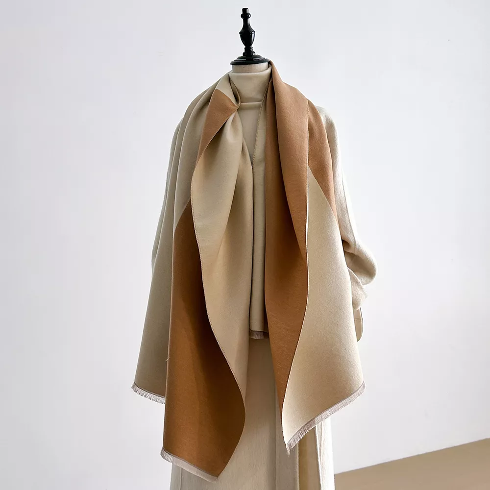 Two-Tone Raw Hem Scarf, image 4