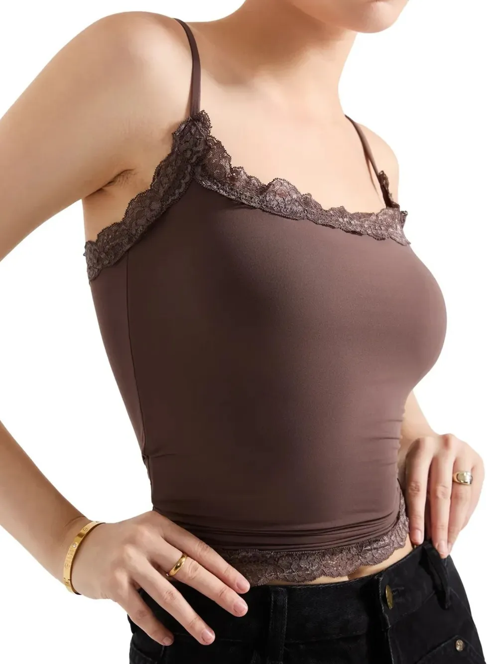 Lace Trim Cami Top, image 3