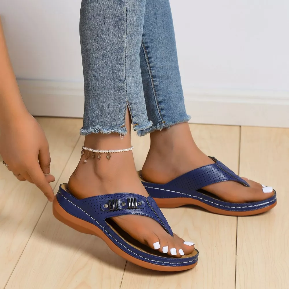 Toe Post Wedge Sandals, image 6