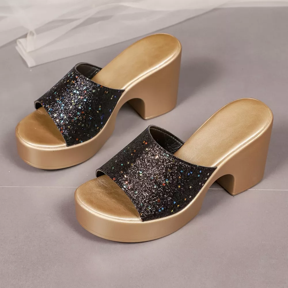 Open Toe Block Heel Sandals