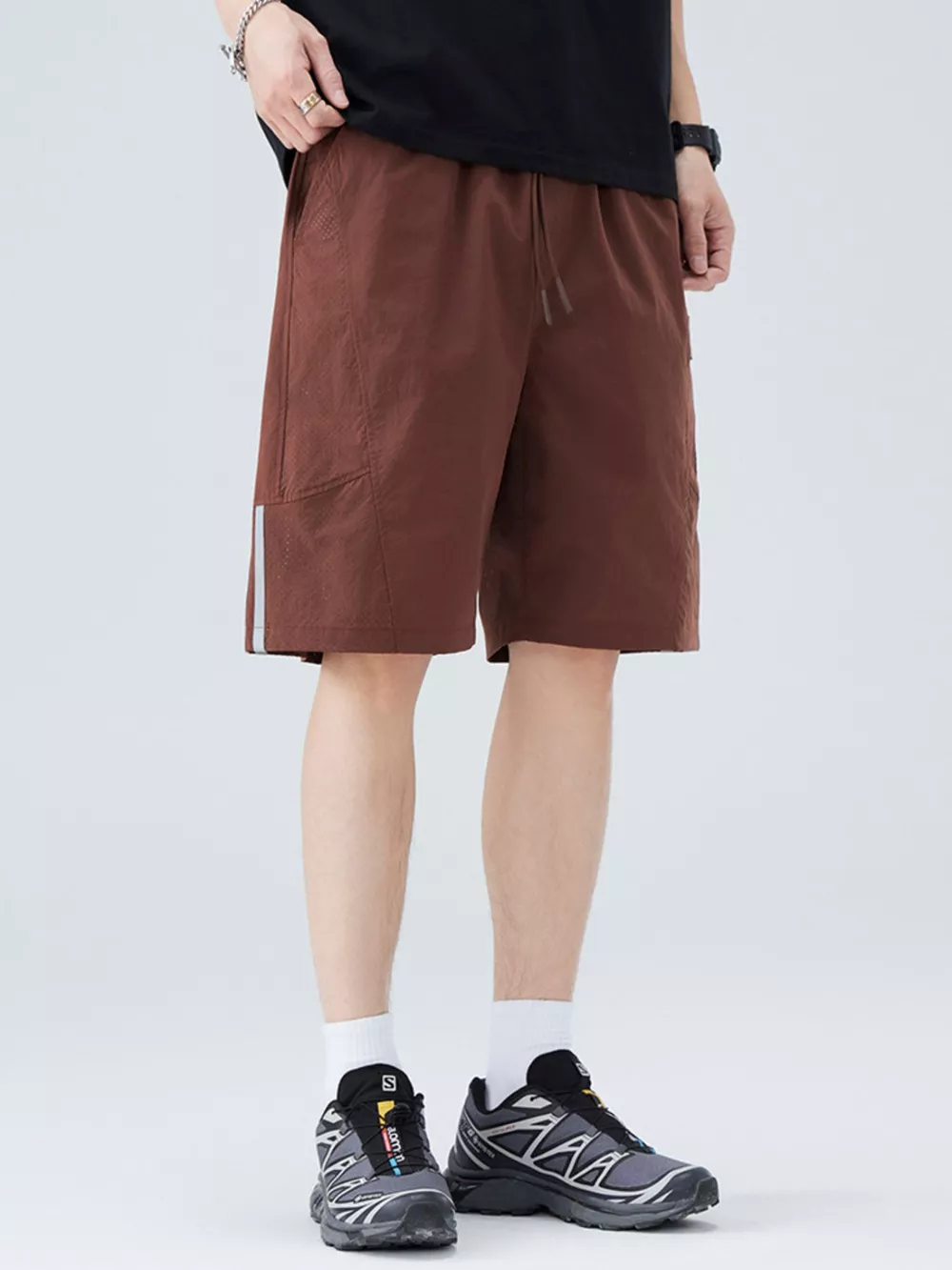 Men's Plus Size Casual Striped Shorts, image 2