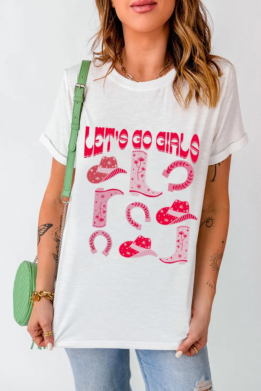 Graphic Round Neck Short Sleeve T-Shirt, image 2