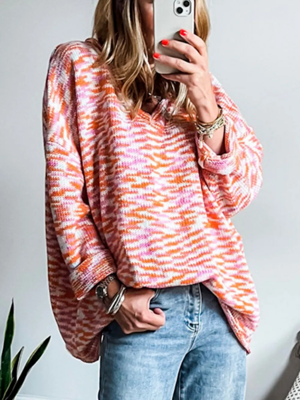 Multi-Color V-Neck Sweater, image 2