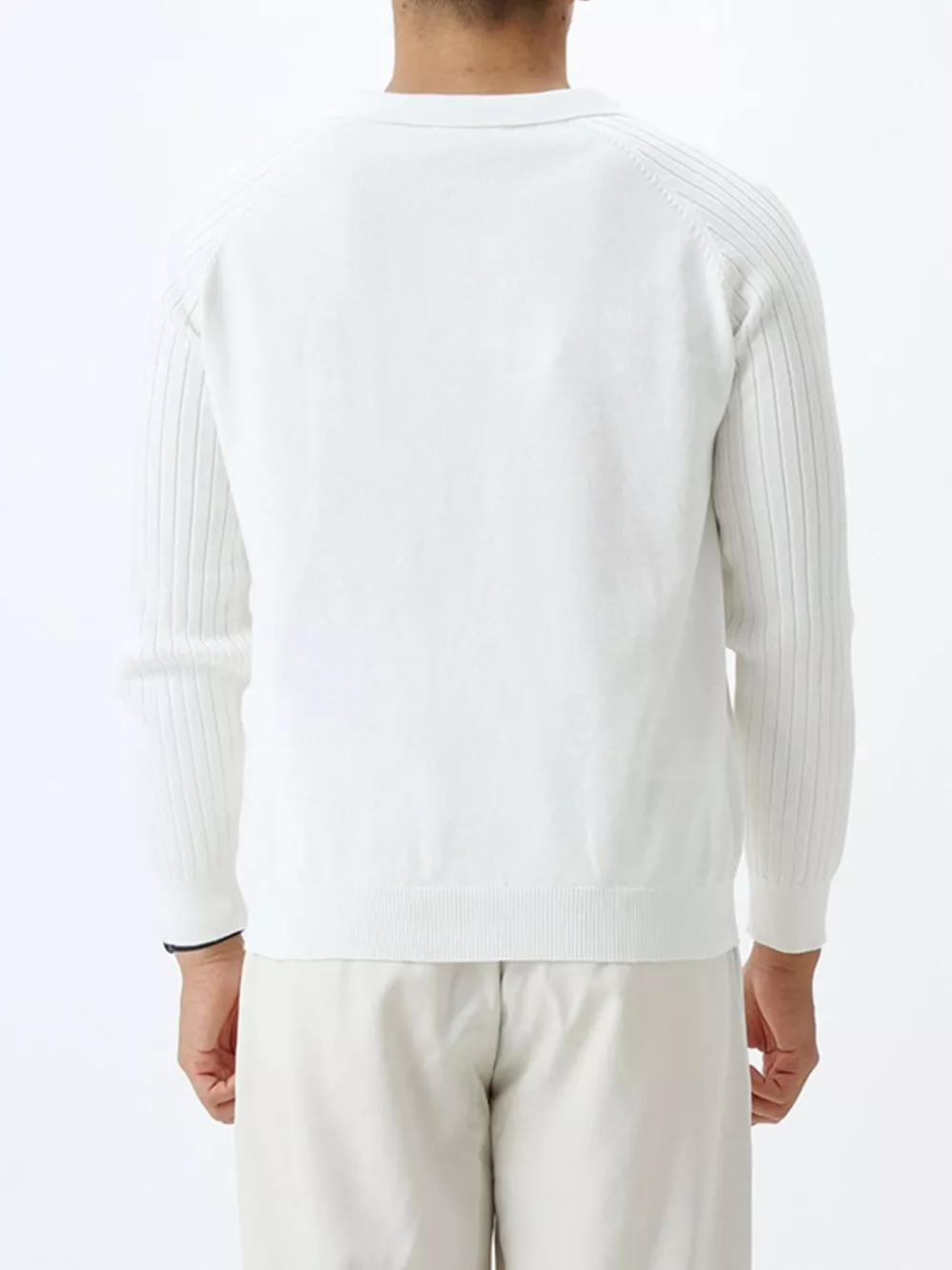 Men's Plus Size Classic Fit Ribbed Sleeve Knit Top, image 8