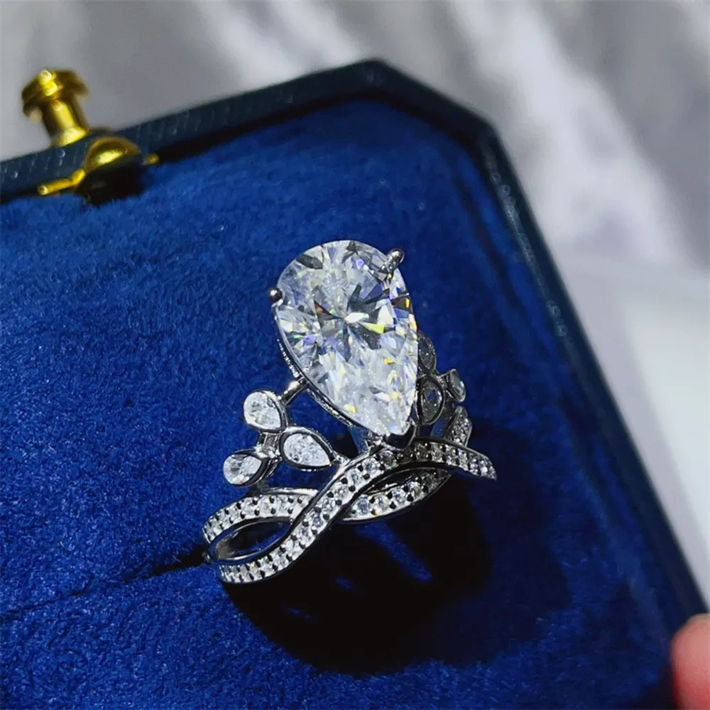 5 Carat Moissanite 925 Sterling Silver Ring, image 4