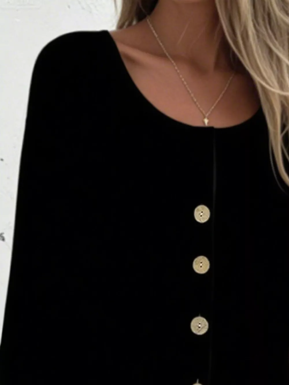 Full Size Button-Front 3/4 Sleeve Casual Blouse Plus Size, image 4
