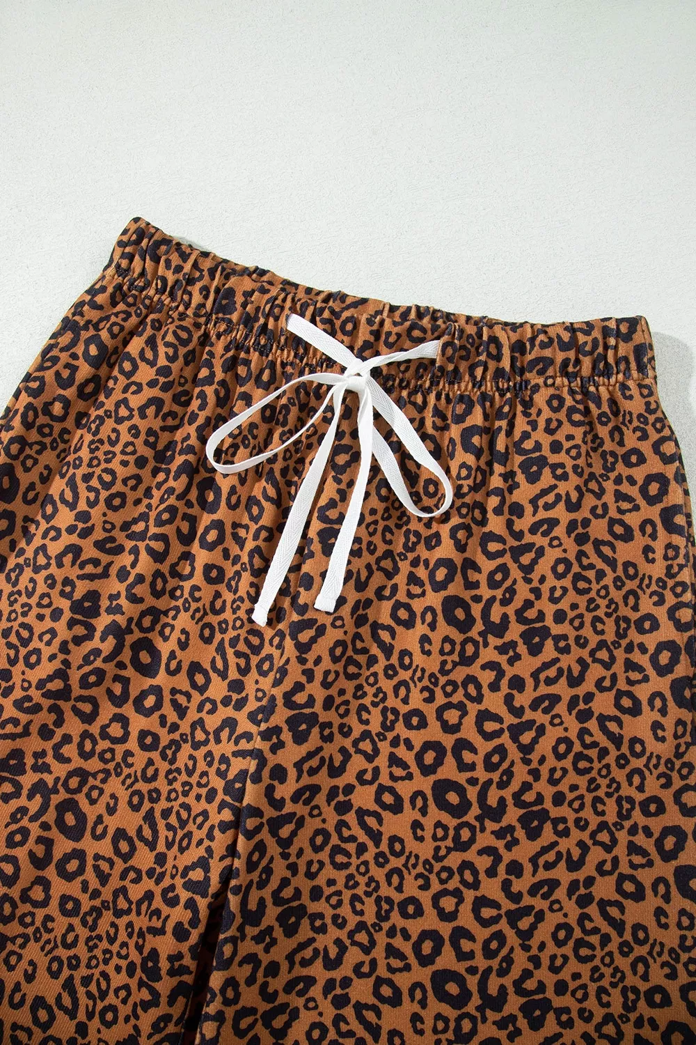 Leopard Print Long Sleeve Top Relaxed Pant Set, image 7