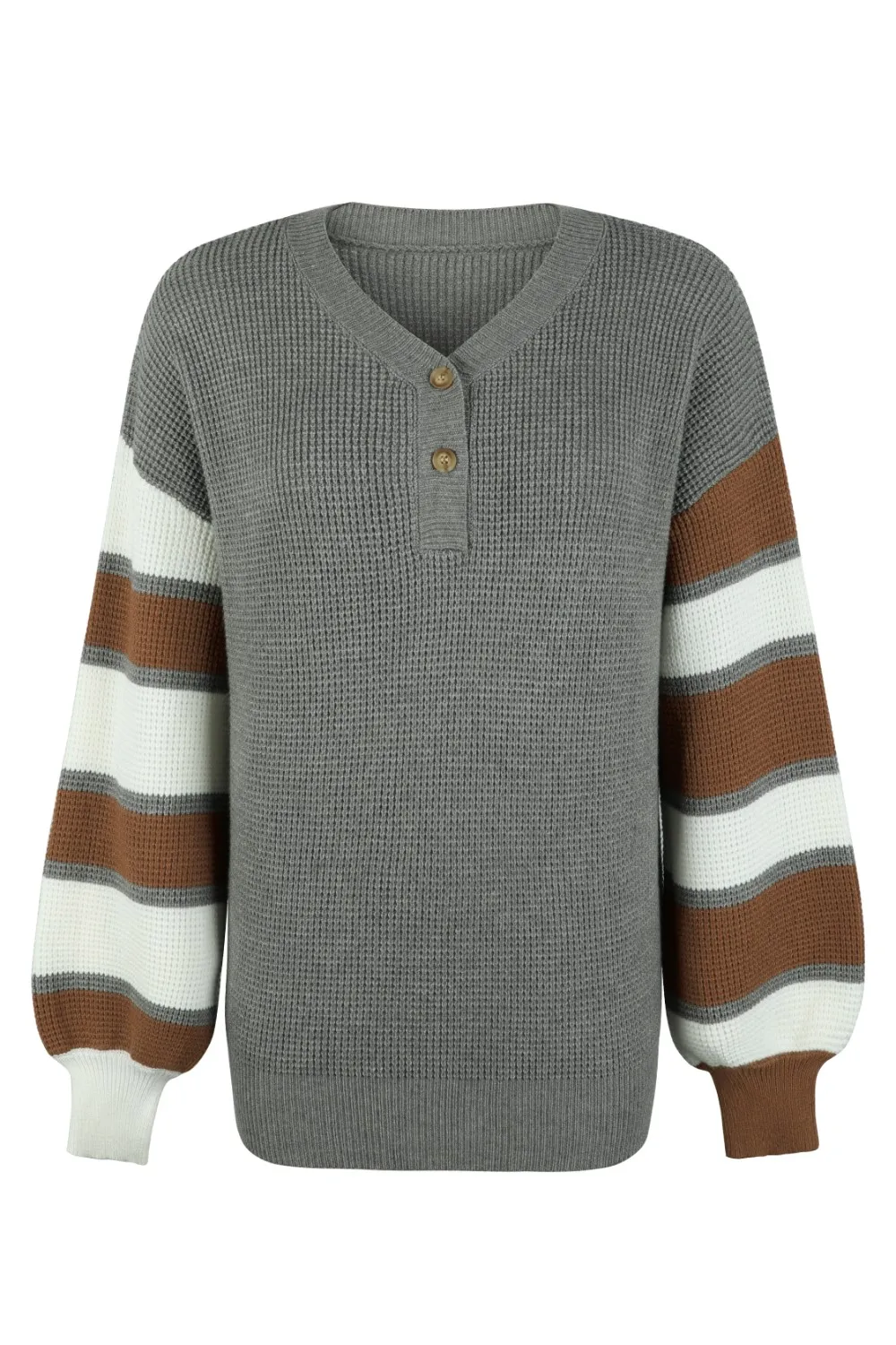 Color Block V-Neck Dropped Shoulder Sweater, image 6