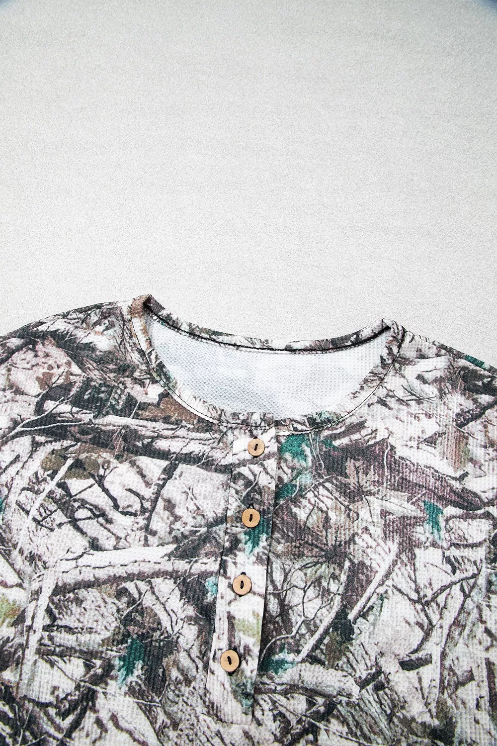Camo Long Sleeve Top Elastic Waist Shorts Two Piece Set, image 8
