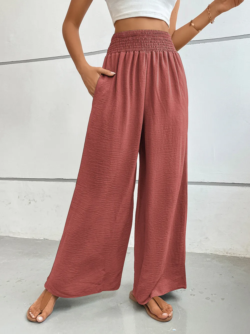 Wide Leg Pants with Pockets, image 10