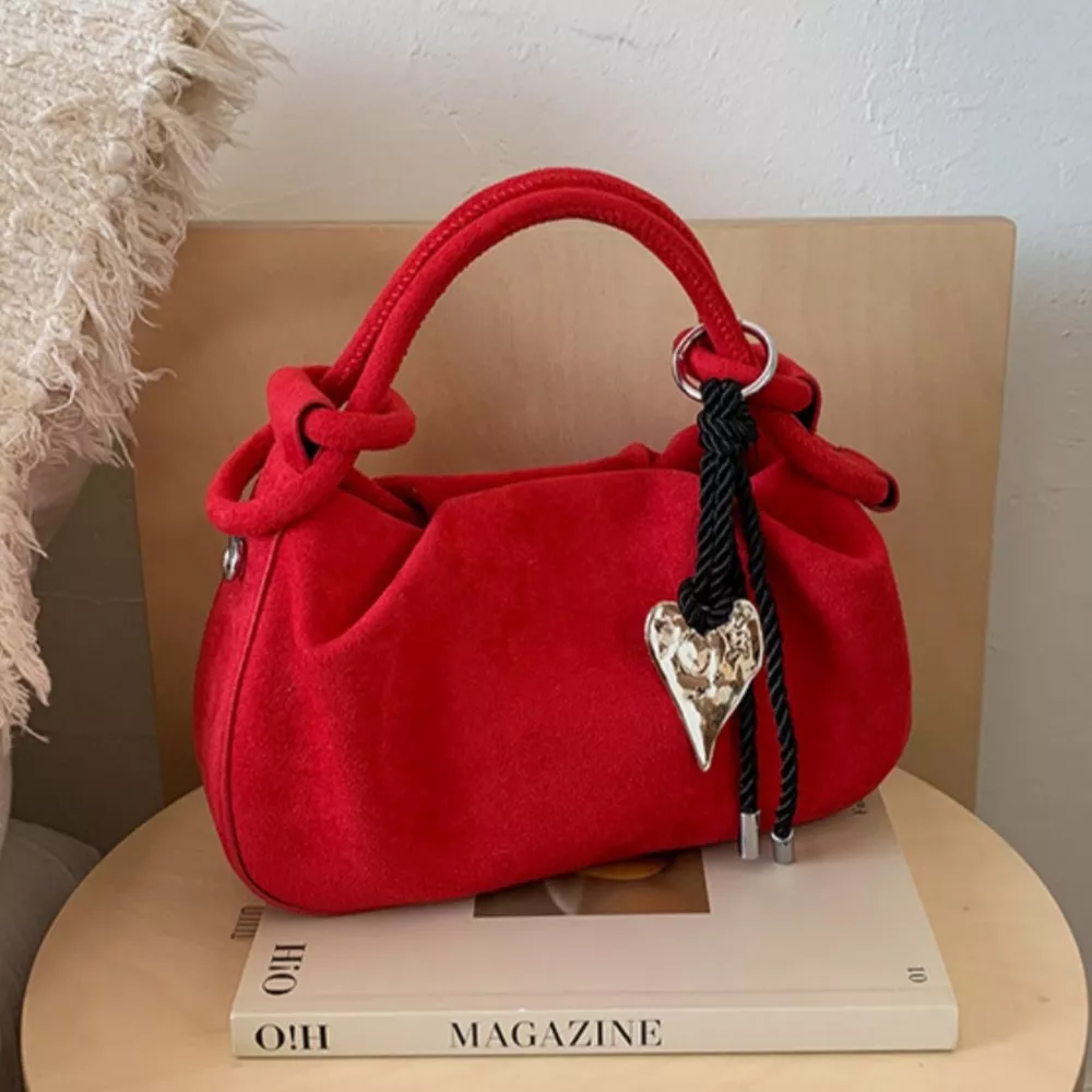 Suede Mini Crossbody Bag with Adjustable Strap, image 8