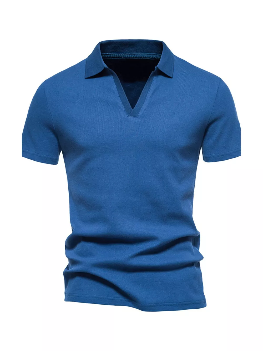 Men's Plus Size Casual Notched Short Sleeve Polo, image 7
