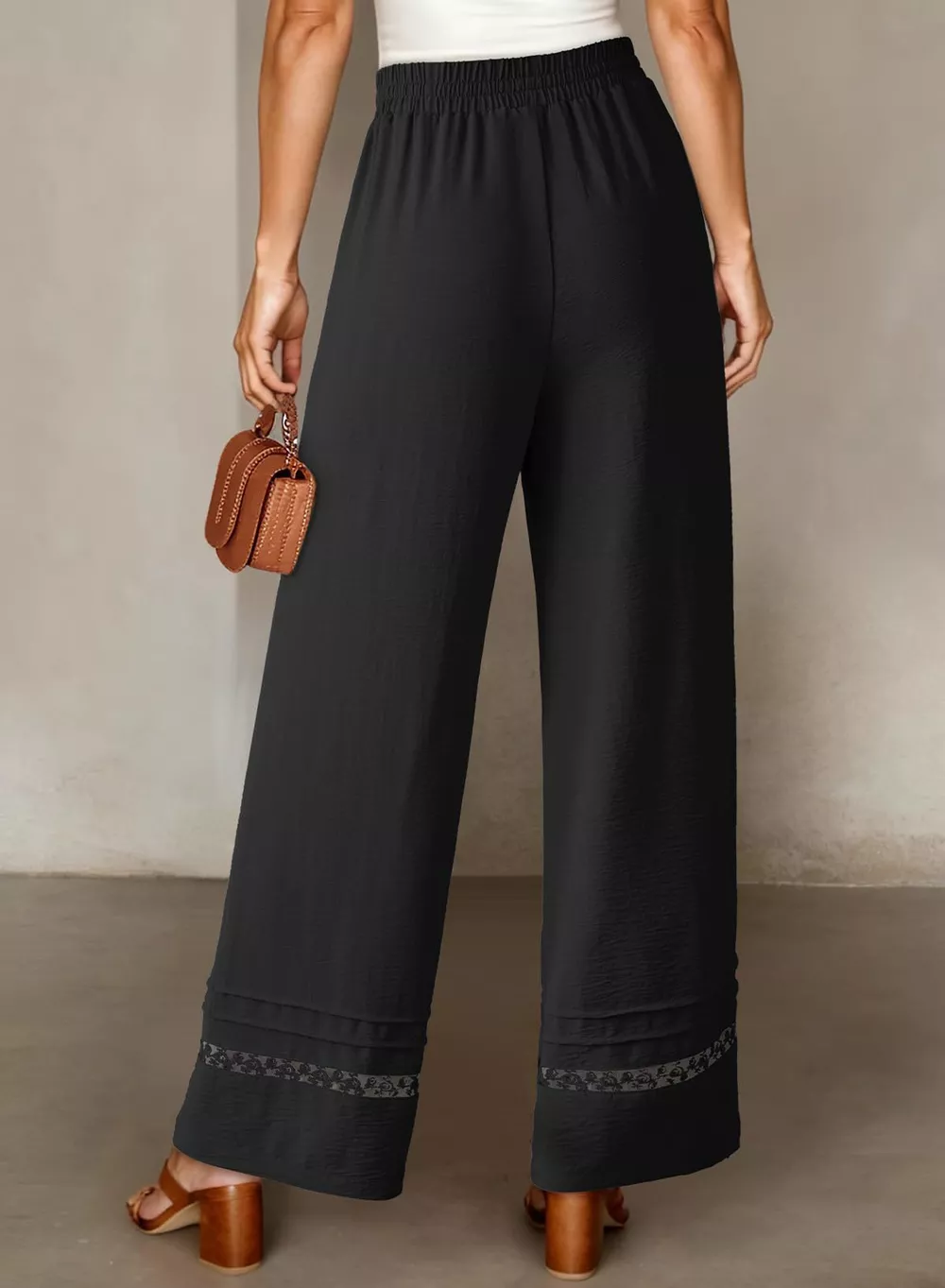 Casual Wide Leg Drawstring Pants, image 11