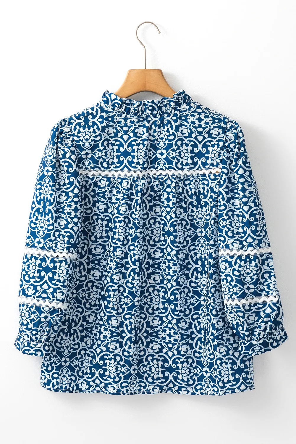 Printed Mock Neck Long Sleeve Blouse, image 2