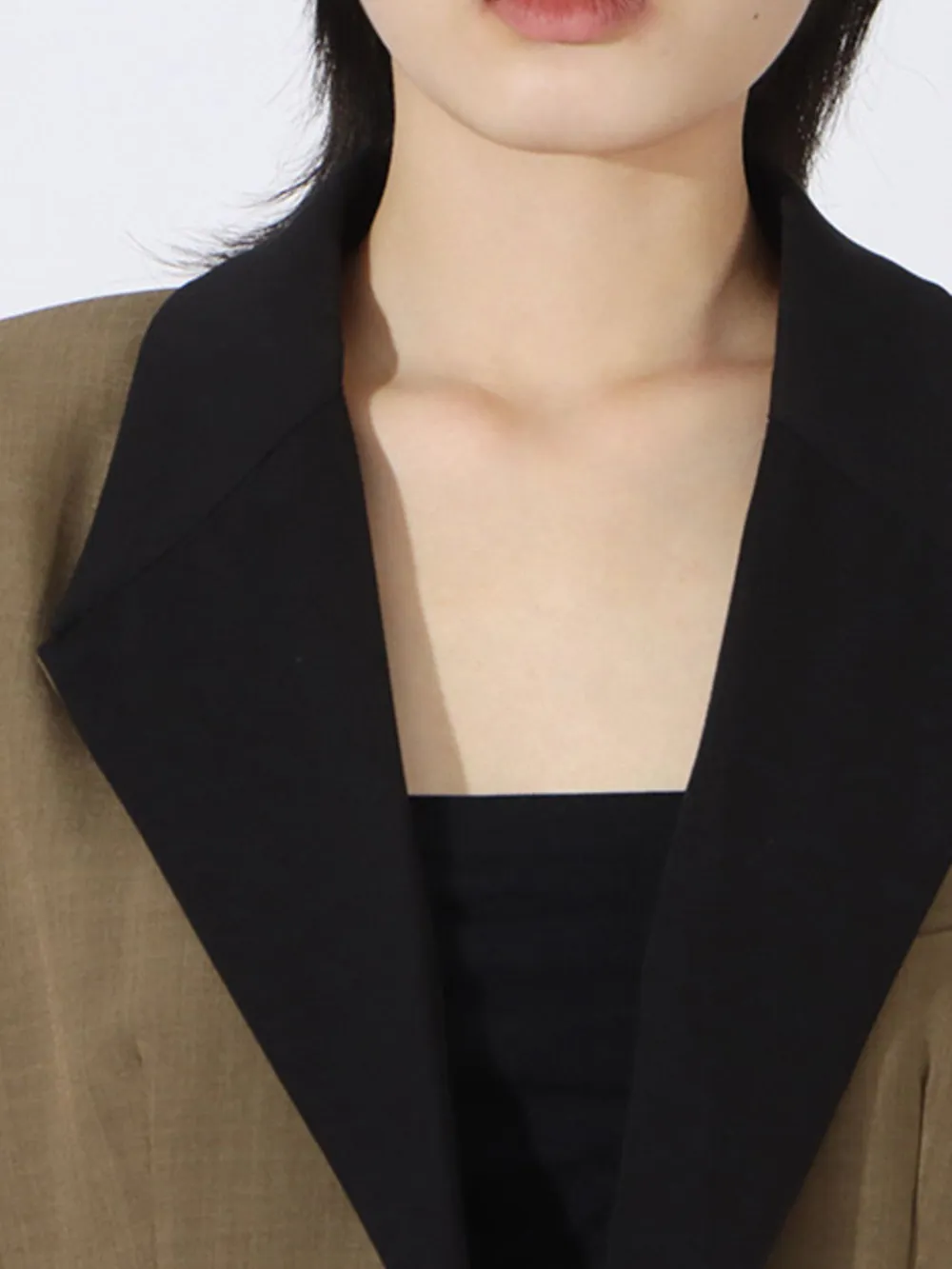 Contrast Lapel Collar Long Sleeve Blazer, image 10