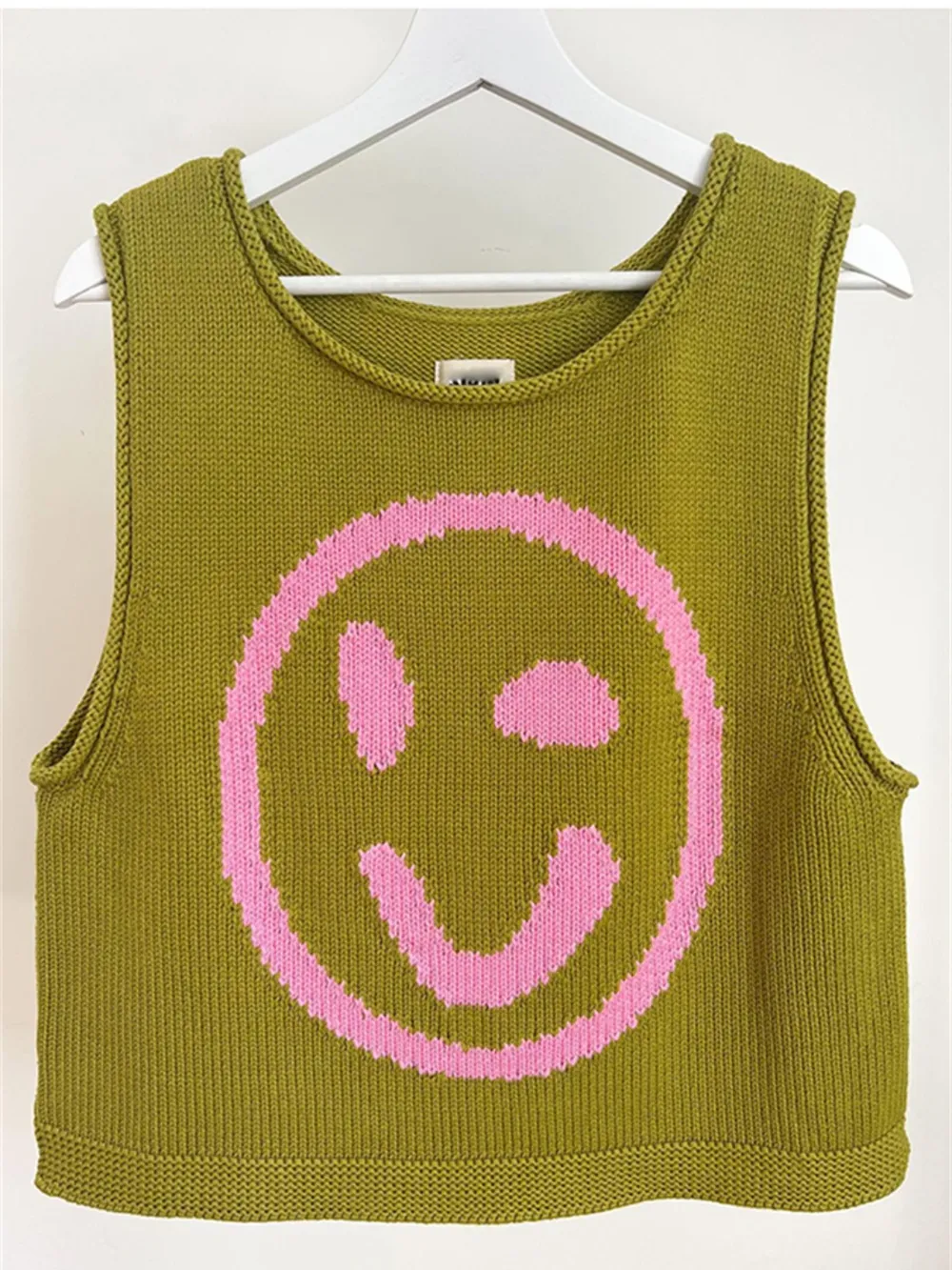 Smiley Round Neck Sweater Vest, image 8